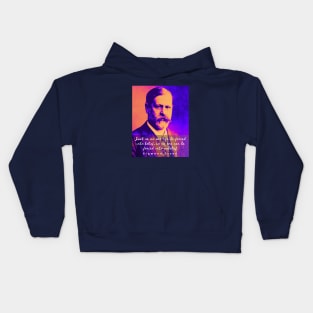 Sigmund Freud portrait and quote: Just as no one can be forced into belief.... Kids Hoodie